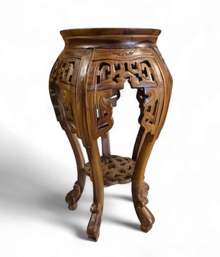 Wood side table flower - wood,
