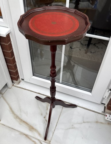 Vintage tall brown table - brown, side