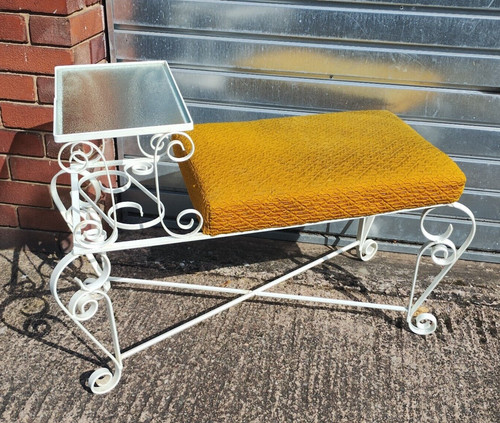 Vintage metal telephone table - telephone,