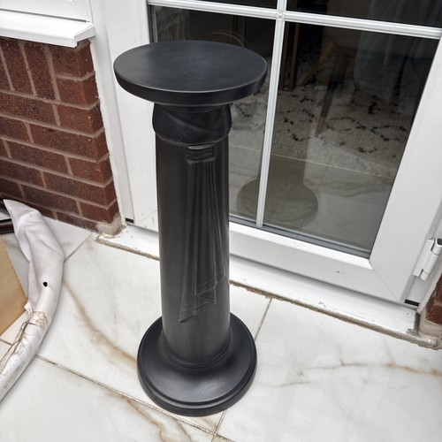 Grey table plant pot telephone - table, pot/telephone