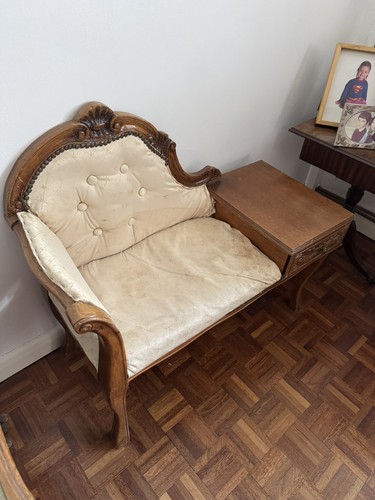 Vintage telephone seat - vintage,