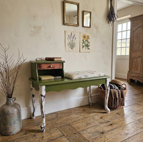 Hand painted vintage telephone - vintage,