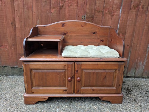 Vintage wooden telephone table - vintage,