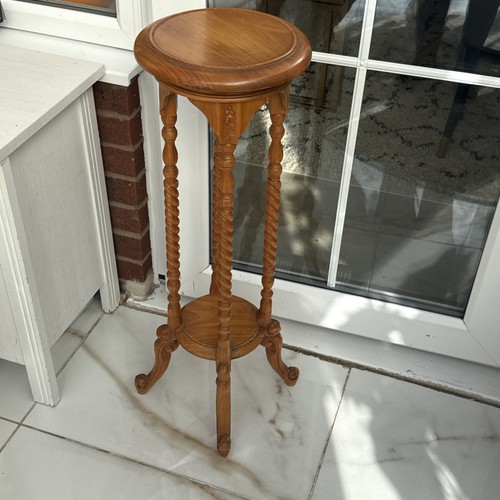 Vintage tall brown table side - tall,