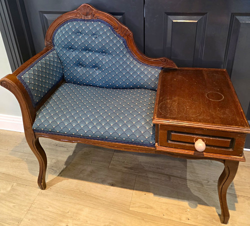 Vintage telephone gossip - gossip, bench