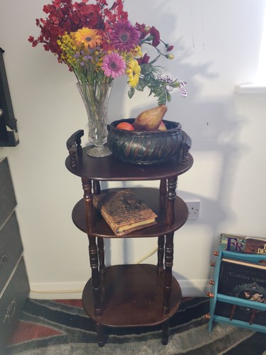 Vintage wooden tier plant - vintage,