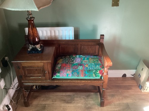 Telephone seat wood bros old - telephone,