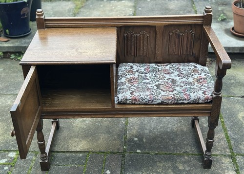 Vintage oak hall seat - vintage,